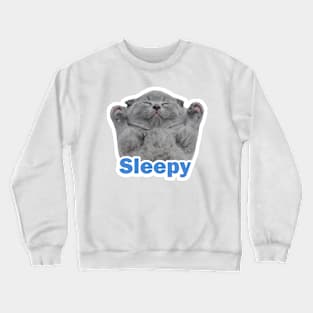 vintage-sleepy cat Crewneck Sweatshirt